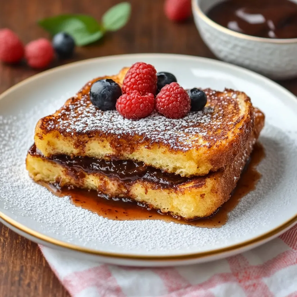 Fettine dorate con frutta fresca e salsa sul piatto.