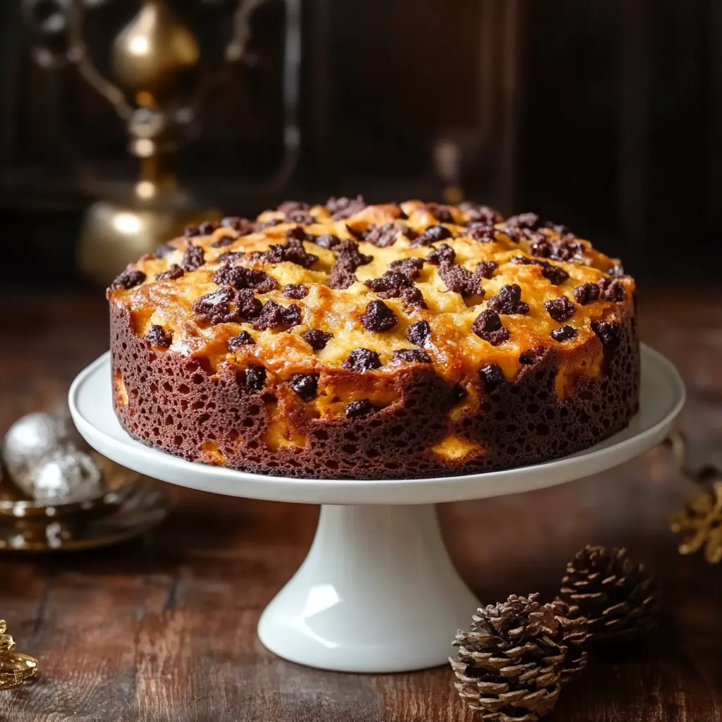 Un cake arricchito con cioccolato e panna fresca.