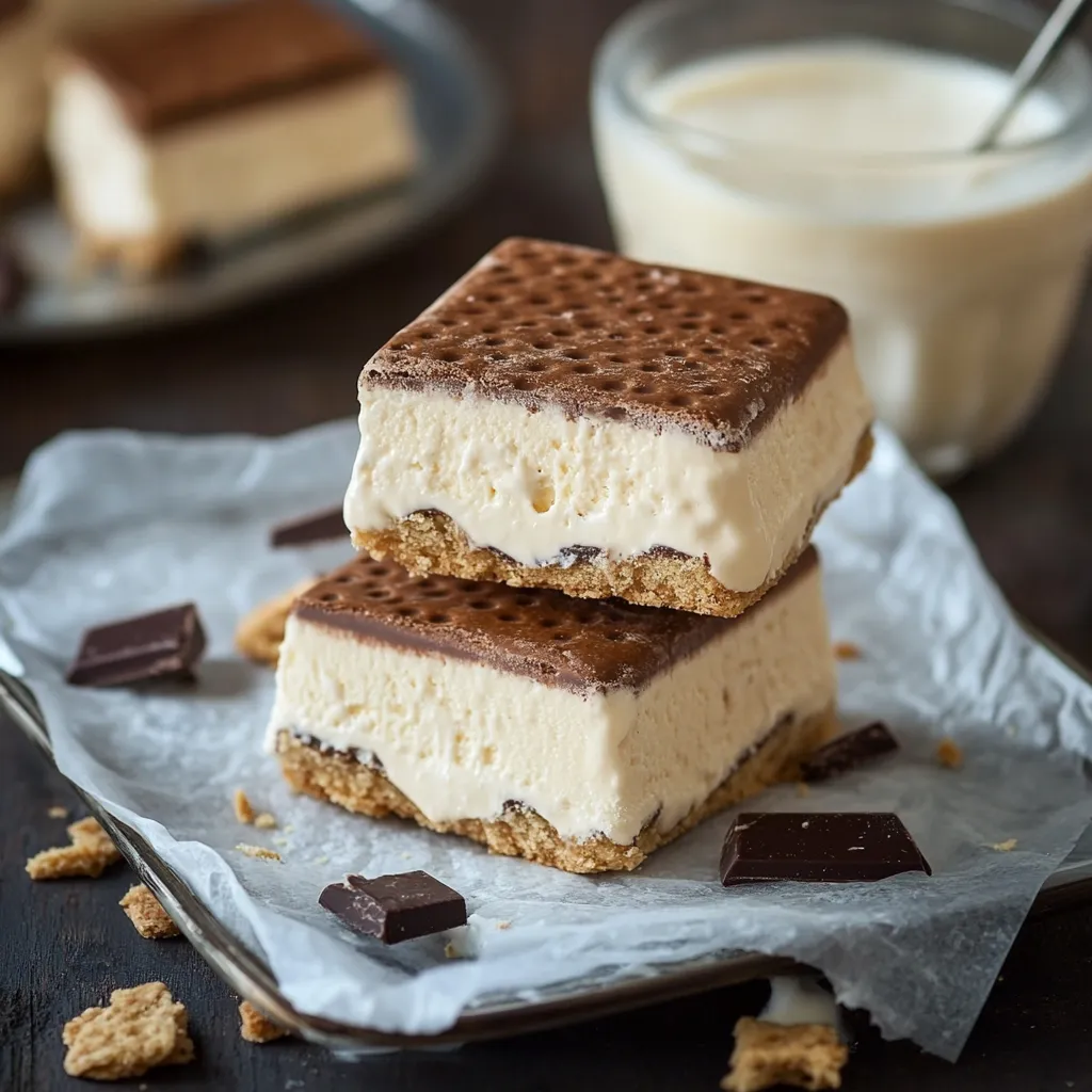 Barrette gelato ricoperte con crumble di cioccolato.