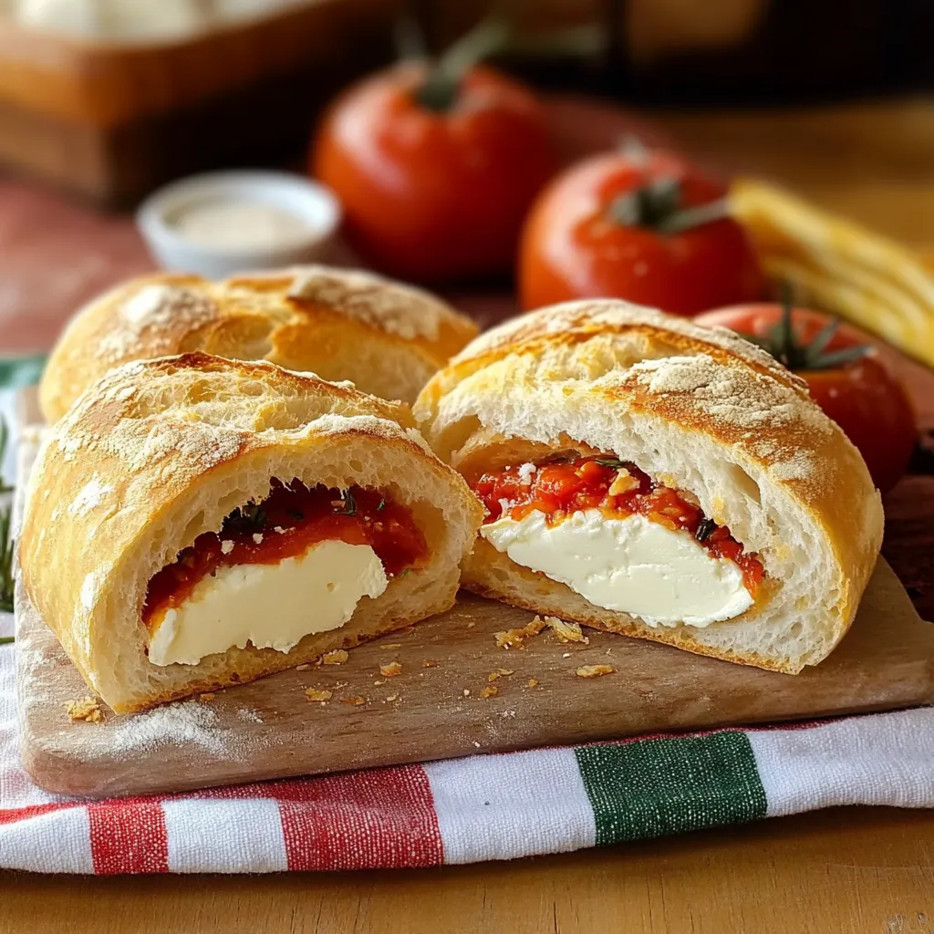 Un panino con salsa mediterranea e formaggio.