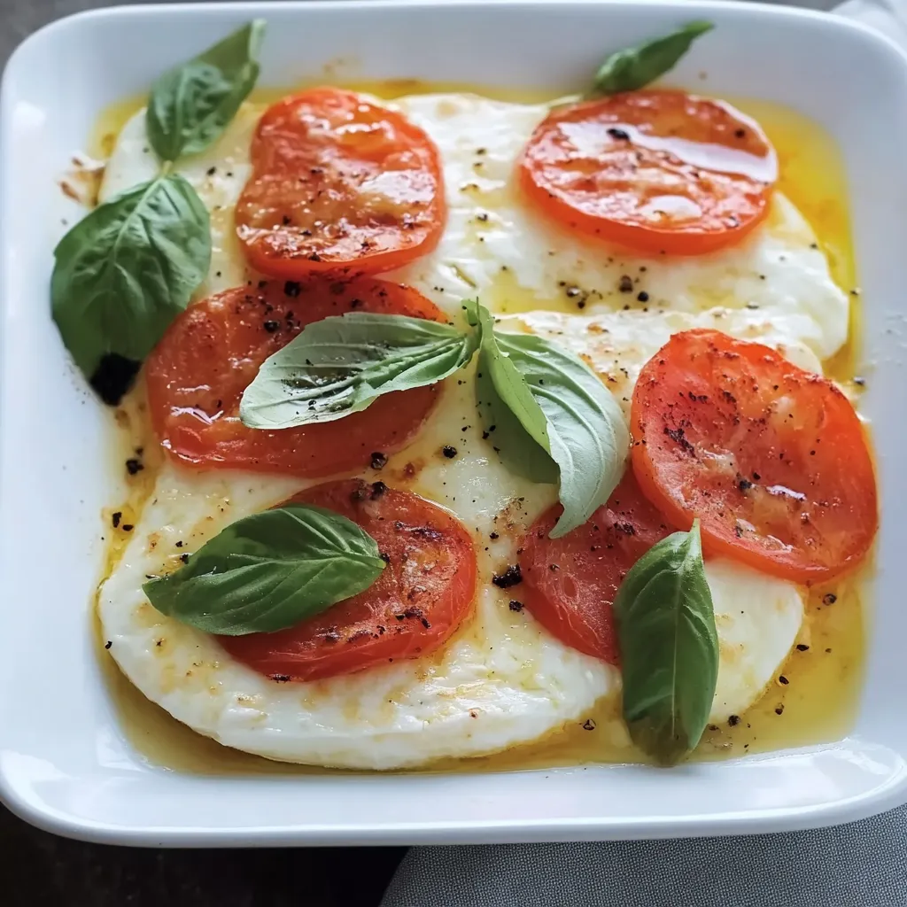Pomodori e basilico freschi nei piatti.