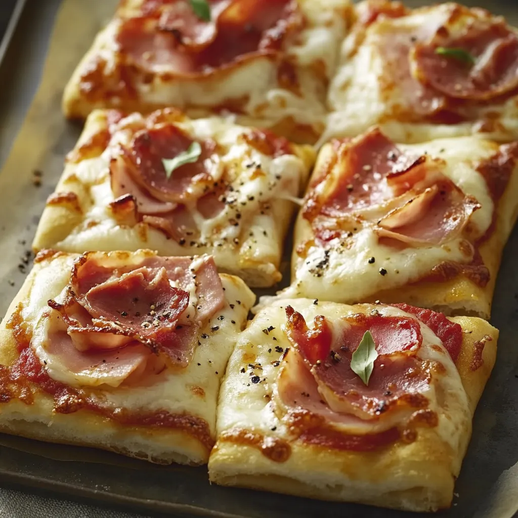 Pizza con salame piccante e basilico.