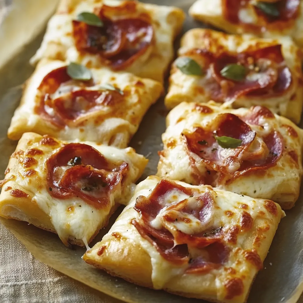 Pizza con salame piccante e basilico.