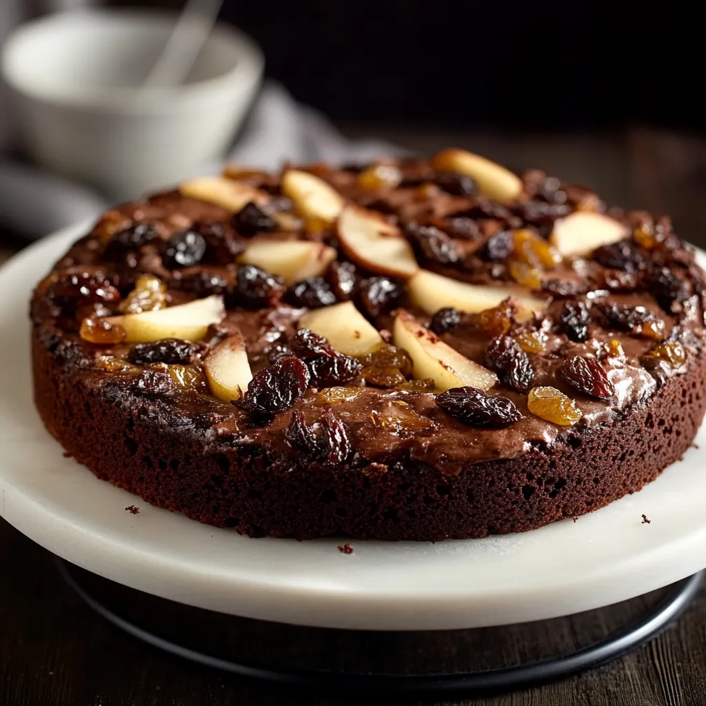 Una torta cioccolato con frutta.