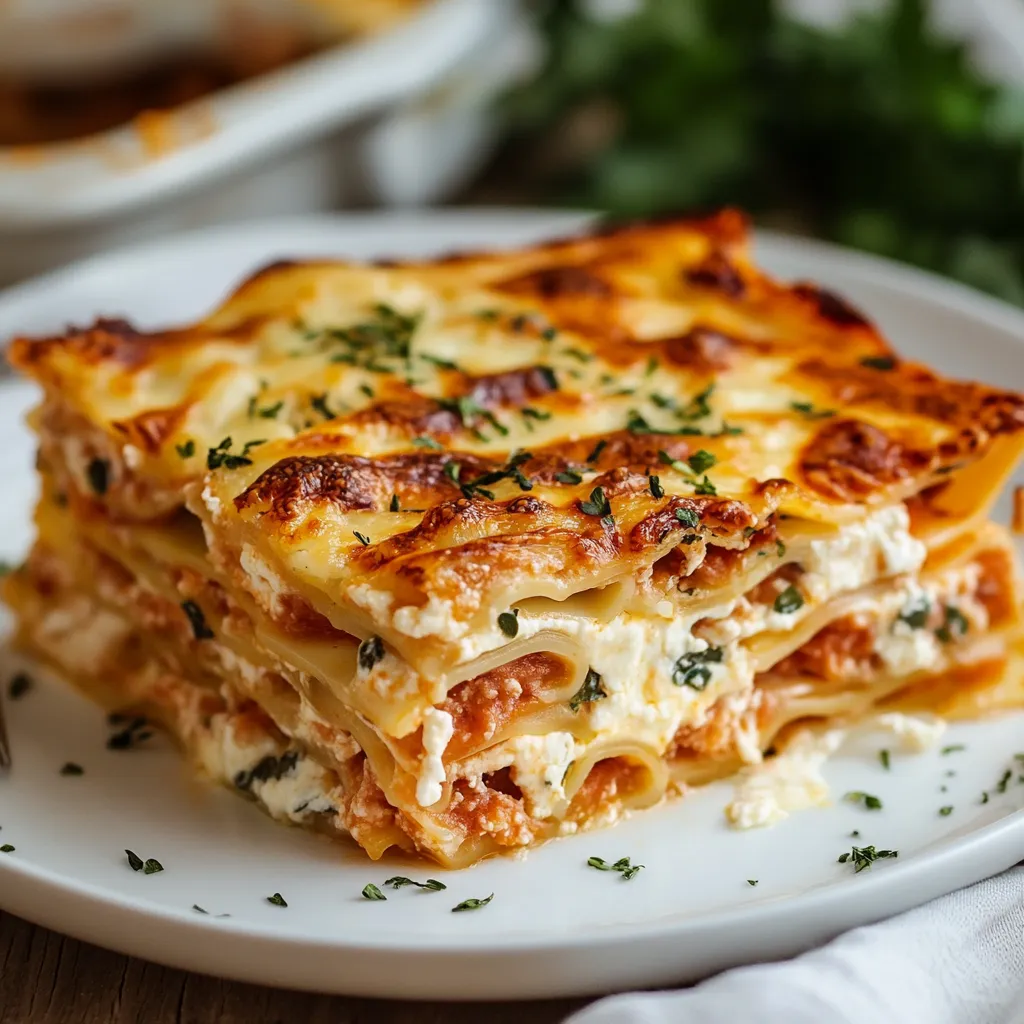 Lasagna con verdure a vista.