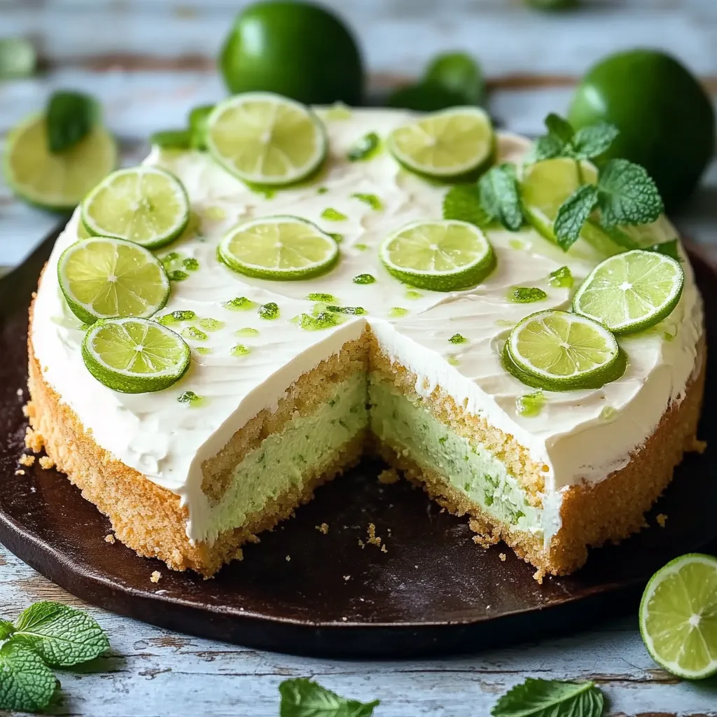 Un dolce con crema e lime.