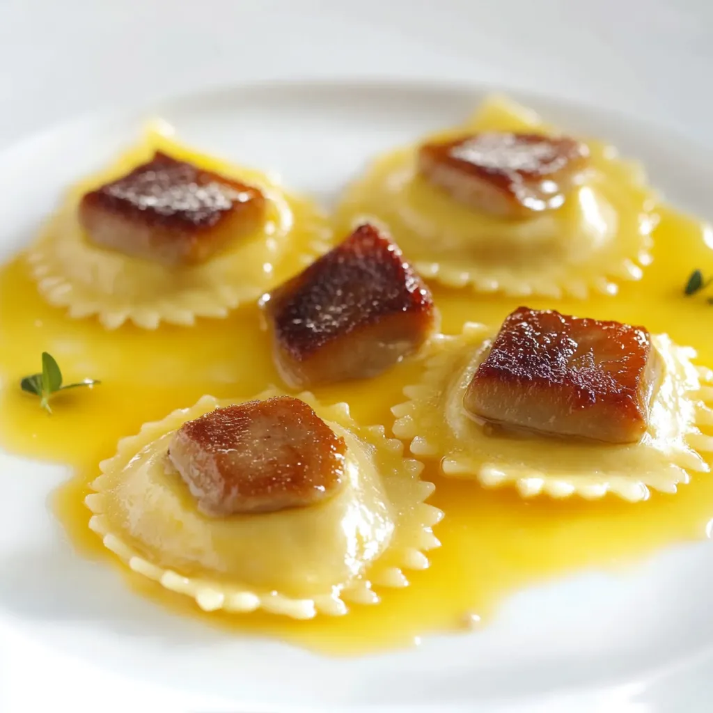 Pasta ripiena con carne e formaggio.