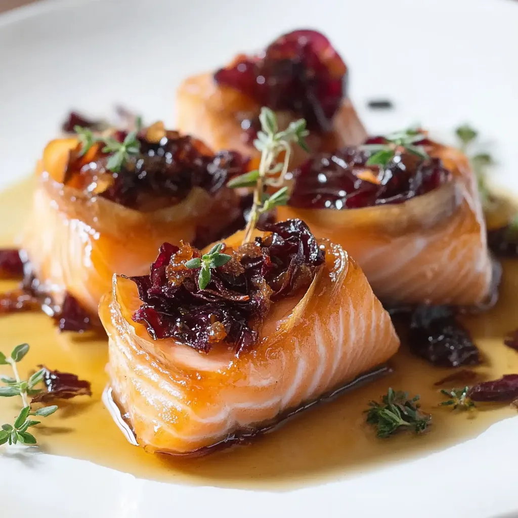 Salmone con erbe fresche e marinata.