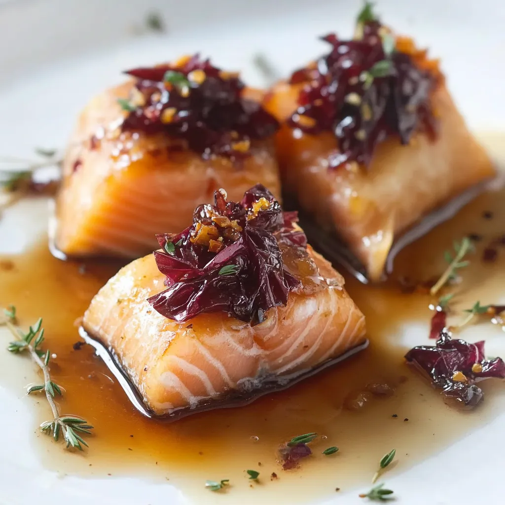 Rotolini di salmone con salsa.