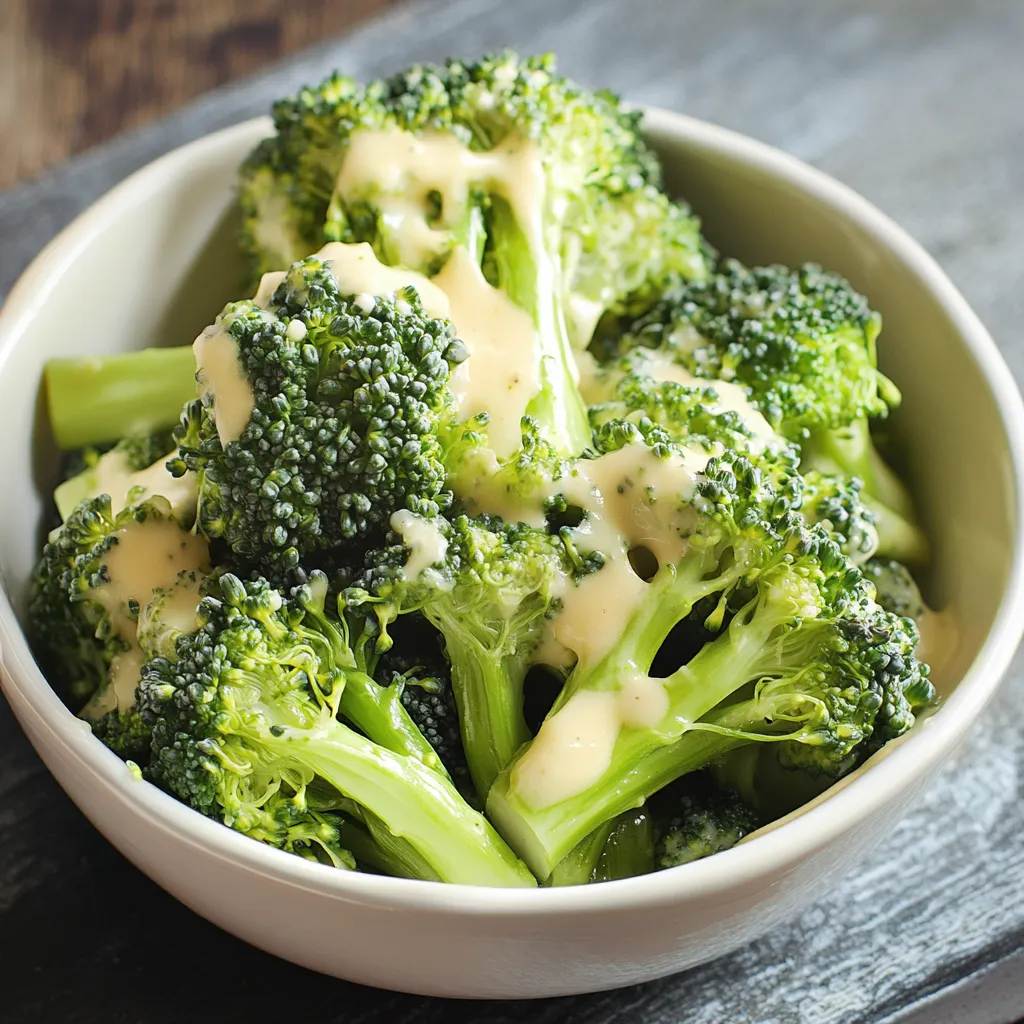 Ciotola di broccoletti cremosi.