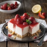 Una tavolata con un dolce a base di strawberry e crema.