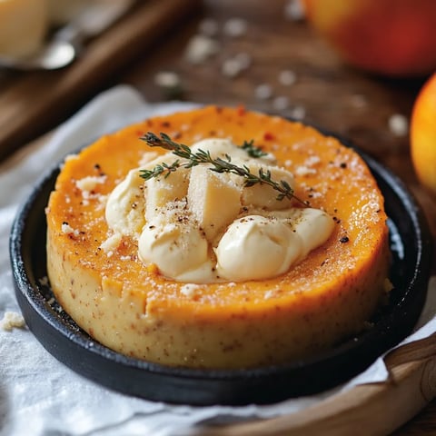 Un piatto di carote con crema e erbe.
