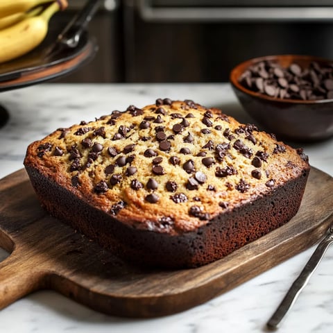 Un pezzo di pane dolce con banana e cioccolato.