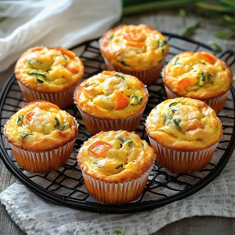 Piatto con muffin alle verdure su un tavolo.