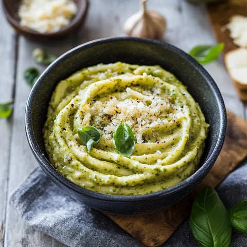 Una ciotola di pasta con erbe e formaggio.
