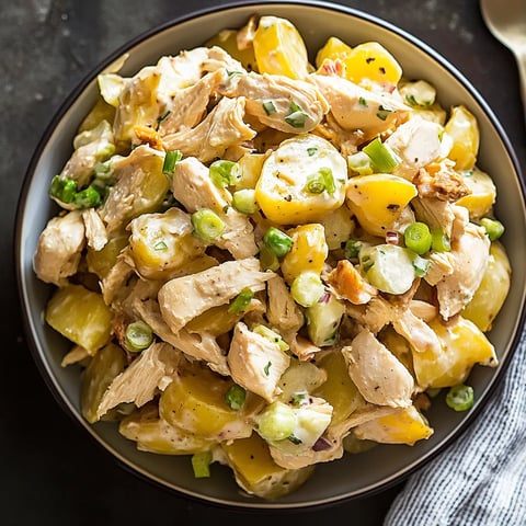 Ciotola piena di pollo e verdure fresche.