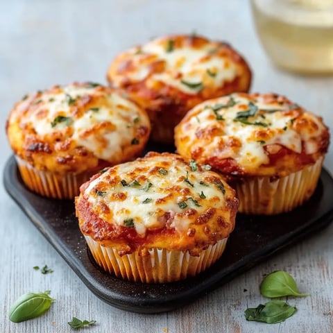 Quattro muffin con ricotta e spinaci sul tavolo.